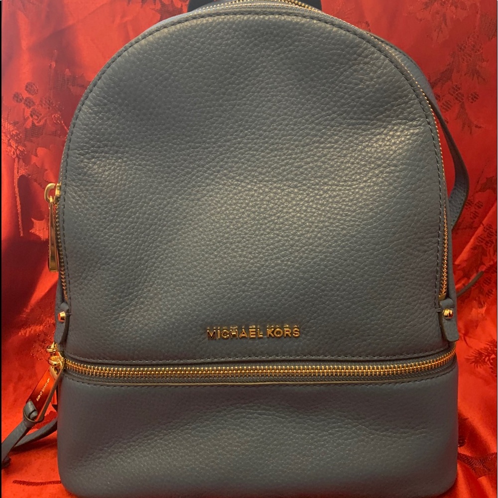 Baby Blue Leather Michael Kors Backpack